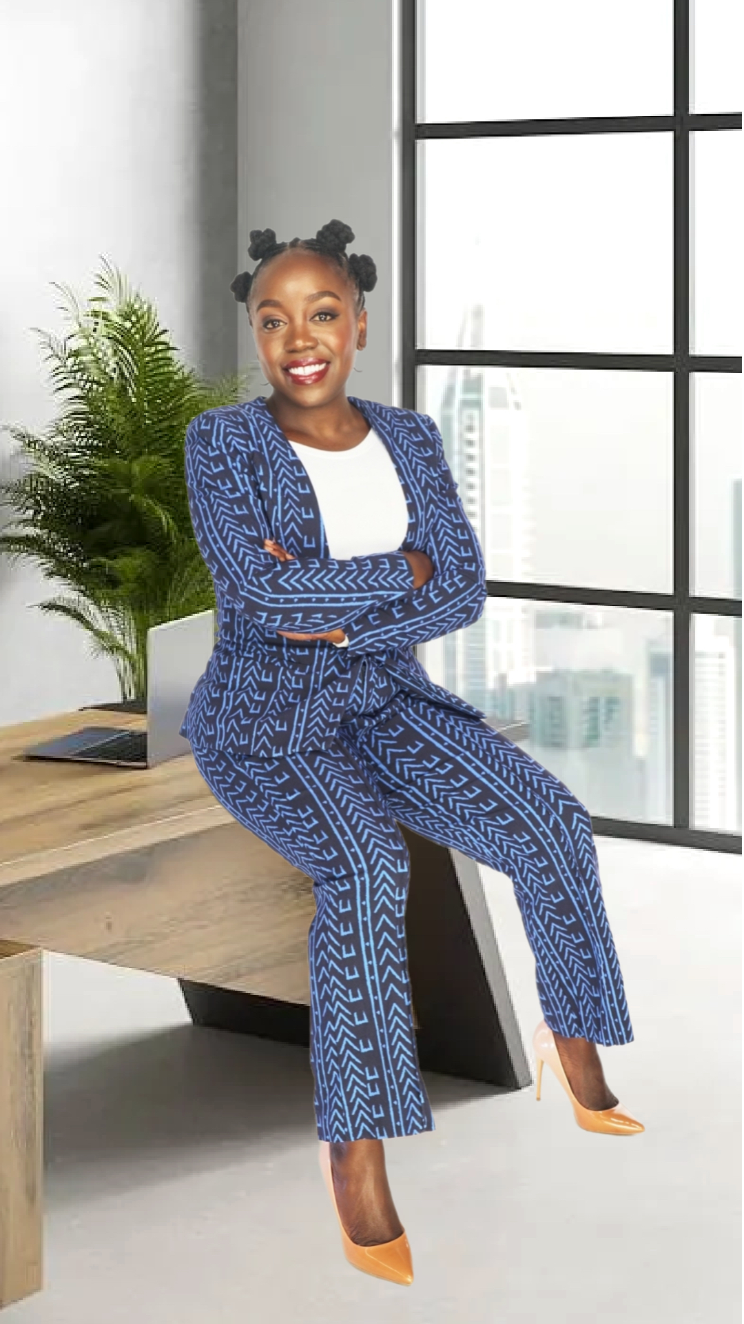 Dr. Sarah Vinson seated in a corporate office